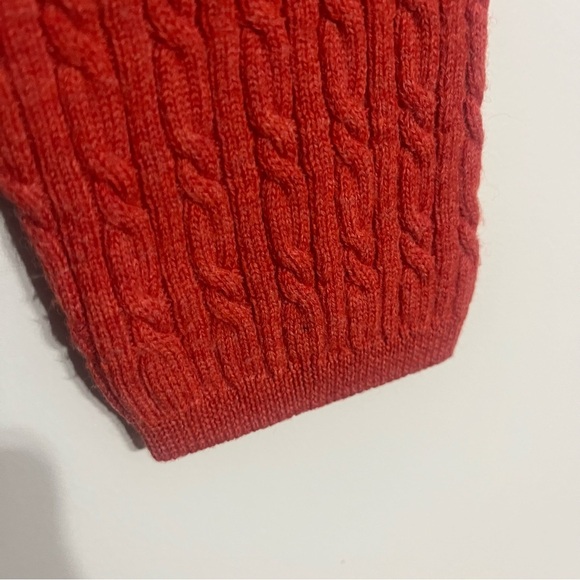 Casual Corner 100% Extra Fine Merino Wool Orange Cable Knit Sweater Size Small - Picture 2 of 10